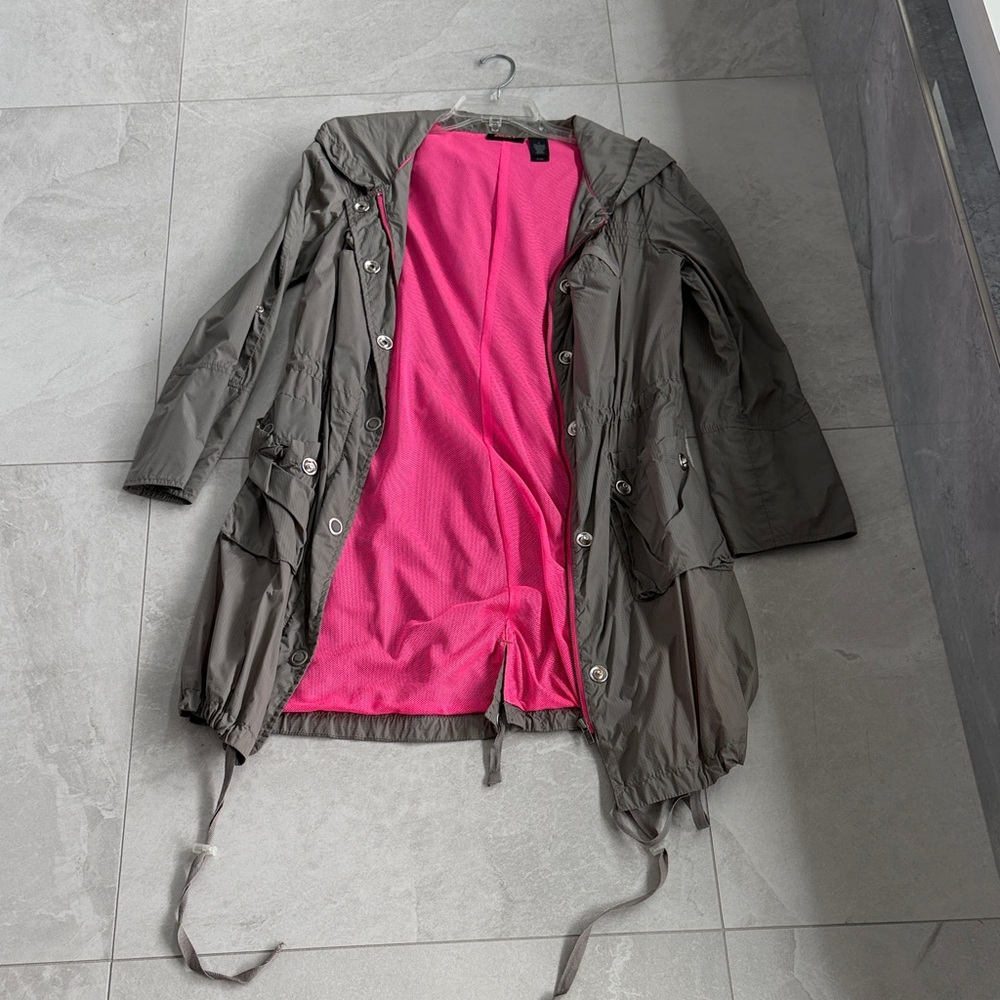 DKNY Gray Utility Jacket with Pink Lining